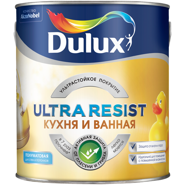 Краска Dulux Ultra Resist Ванная п/мат BW 2,5л