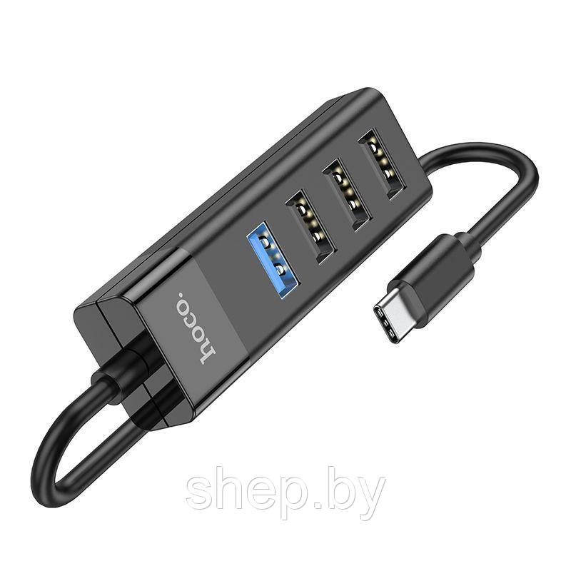 Адаптер Hoco HB25 Type-C-Xaб на 4 USB (USB3.0+USB2.0*3) цвет: черный - фото 2 - id-p179875392