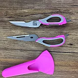 Ножницы кухонные для разделки рыбы и курицы Scissors WS-812 из нержавеющей стали с магнитным держателем 10 в 1, фото 8
