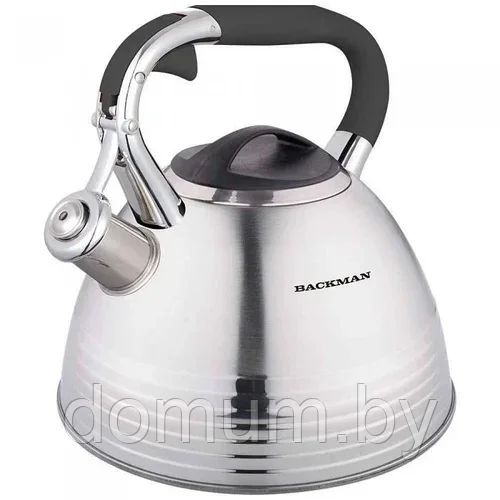 Чайник металлический со свистком BACKMAN BM-0706 3л индукционный - фото 1 - id-p179877352