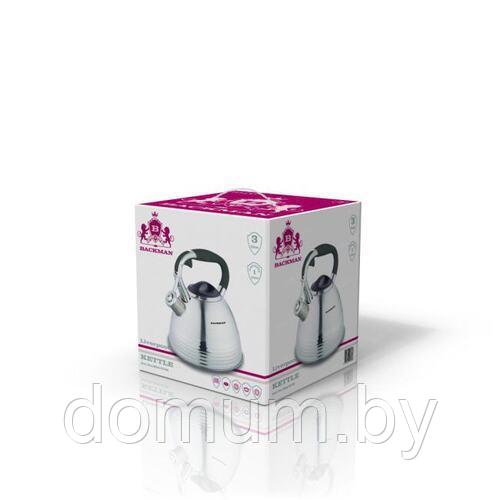 Чайник металлический со свистком BACKMAN BM-0706 3л индукционный - фото 2 - id-p179877352
