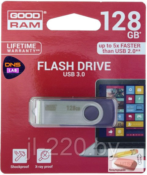 Флэш-накопитель Goodram UTS3 BLACK, 128GB, USB 3.0