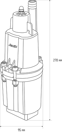 Вибрационный насос JEMIX XVM60 T/25 (верхний забор воды), фото 2