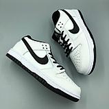 Кроссовки женские / подростковые Nike SB Dunk low бело-черные, фото 6