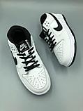 Кроссовки женские / подростковые Nike SB Dunk low бело-черные, фото 4
