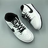 Кроссовки женские / подростковые Nike SB Dunk low бело-черные, фото 3