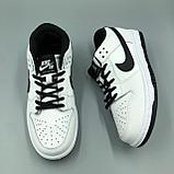 Кроссовки женские/подростковые Nike SB Dunk low бело-черные, фото 6