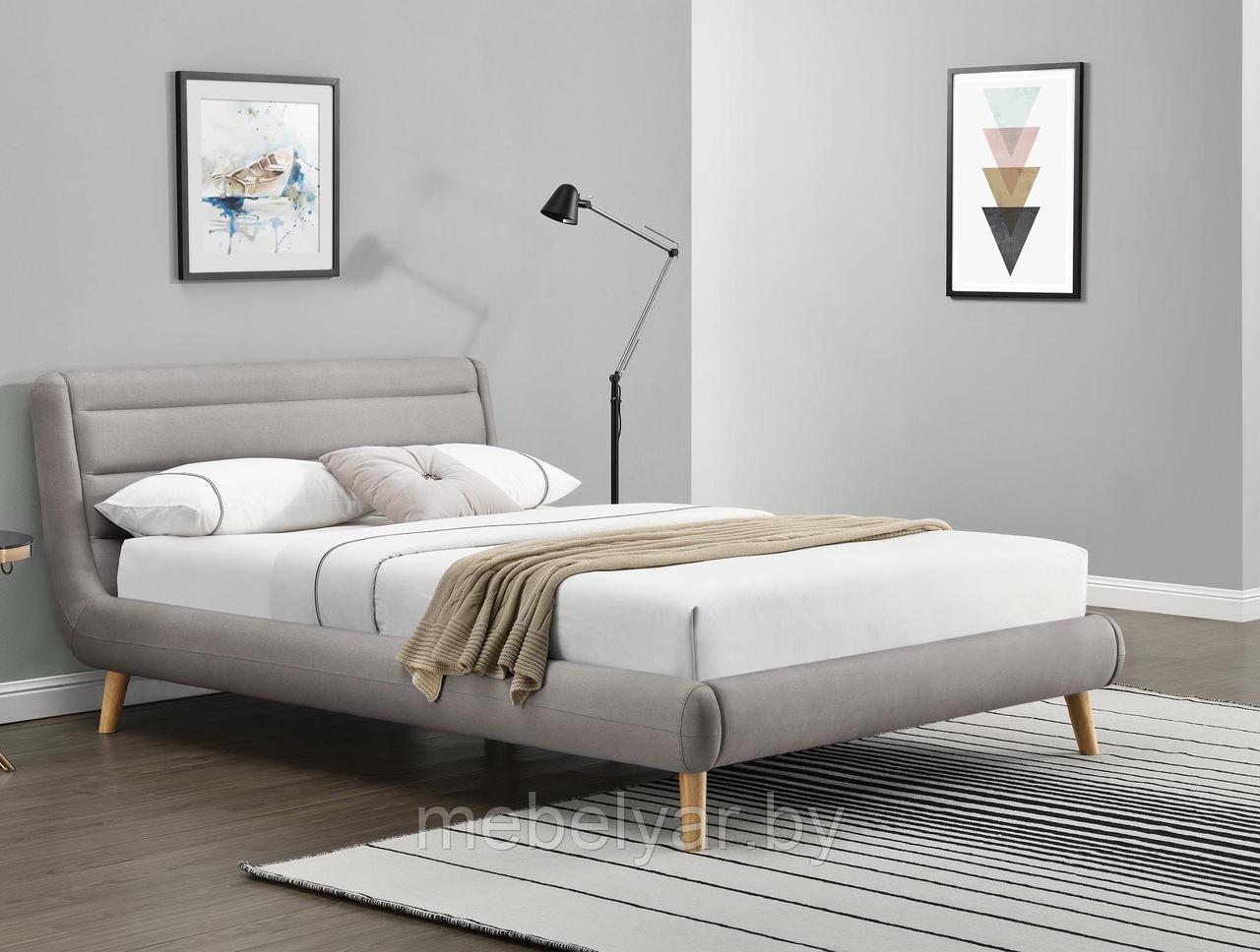 Кровать HALMAR ELANDA светло-серый/натуральный 160/200