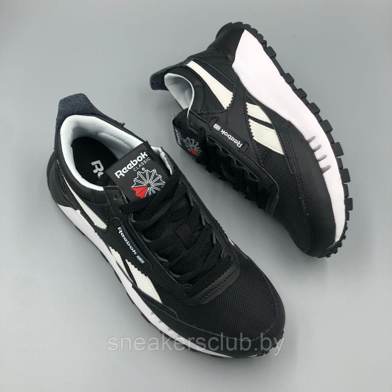 Кроссовки женские / подростковые Reebok черно-белые демисезонные / повседневные - фото 2 - id-p179918237