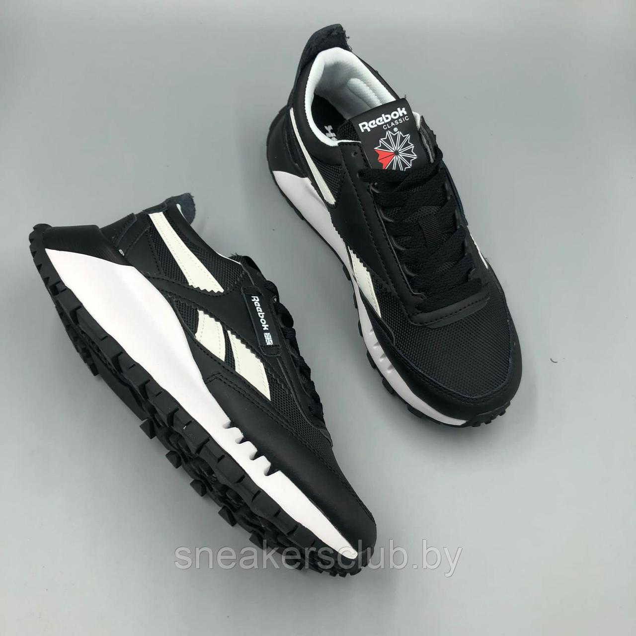 Кроссовки женские / подростковые Reebok черно-белые демисезонные / повседневные - фото 3 - id-p179918237