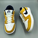 Кроссовки женские Nike SB Dunk low желто-бело-синие, фото 3