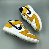 Кроссовки женские Nike SB Dunk low желто-бело-синие, фото 4