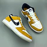 Кроссовки женские Nike SB Dunk low желто-бело-синие, фото 6