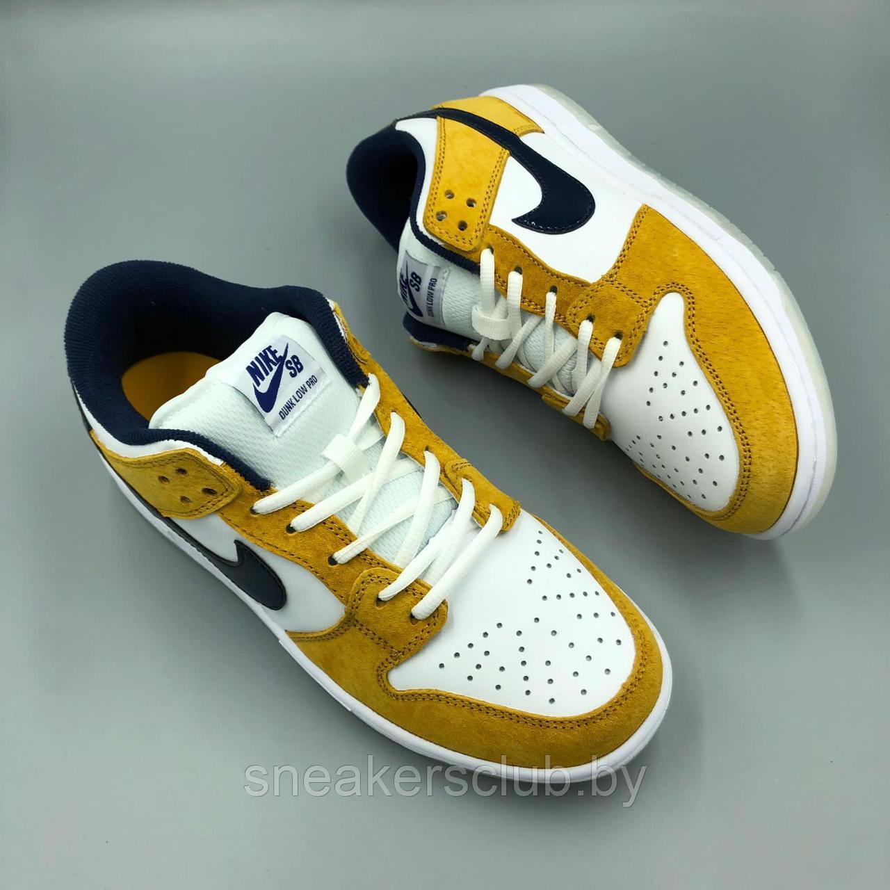Кроссовки мужские Nike SB желто-бело-синие - фото 6 - id-p179921139