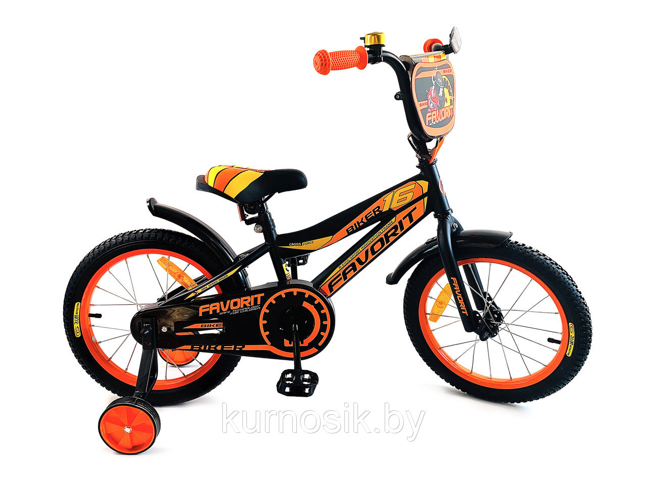 Детский велосипед Biker 16" от 4 до 7 лет оранжевый