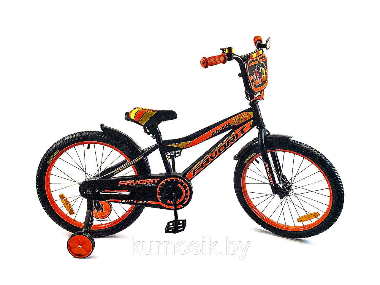 Детский велосипед Favorit Biker 20" 6-9 лет черно-оранжевый - фото 1 - id-p179922026