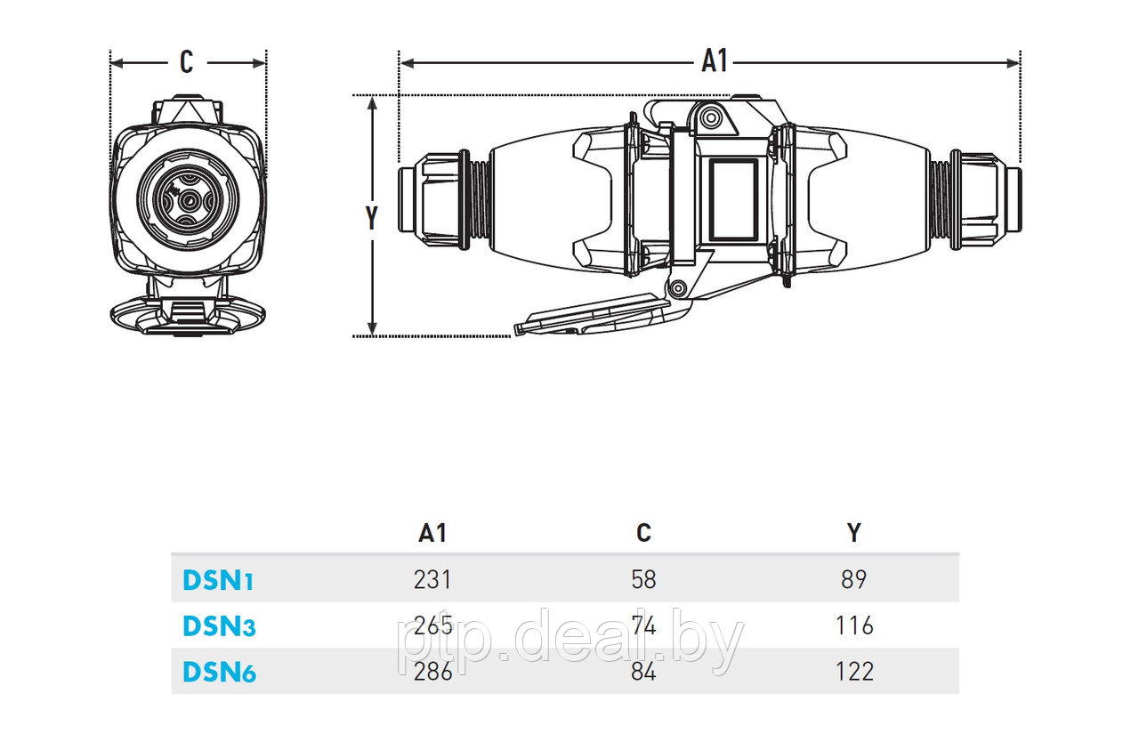 Разъём силовой трёхфазный Marechal серии DSN - фото 3 - id-p179924749