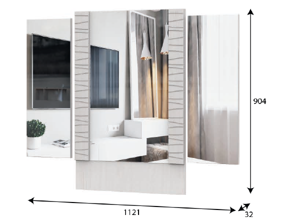 Туалетный столик с зеркалом Гамма 20 Серия 4 SV-Мебель (ТМ Просто хорошая мебель) - фото 3 - id-p153658960