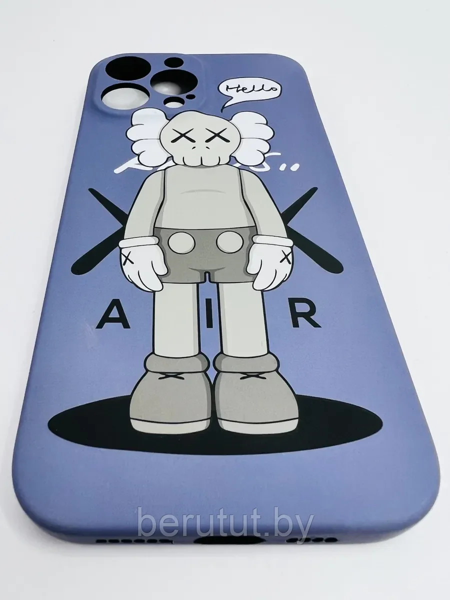 Силиконовый светящийся в темноте чехол KAWS, Iphone 12 - фото 4 - id-p179929531