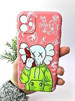 Силиконовый светящийся в темноте чехол KAWS, Iphone 11