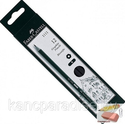 Карандаш чернографитный Faber-Castell 1111, B, арт.111101 - фото 2 - id-p179935869