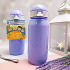 Бутылочка для воды и напитков Bool-Bool Kids с трубочкой и шнурком, 400 мл, 3 Персиковый, фото 3