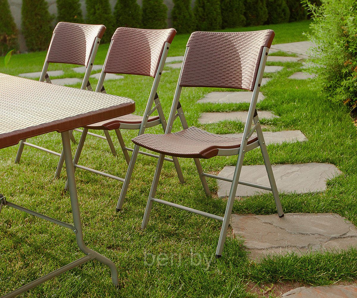 Набор складной садовой мебели, CALVIANO (6 стульев, ротанг) - фото 4 - id-p179969687