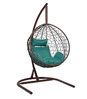 Подвесное кресло Скай 02 коричневый подушка зеленый