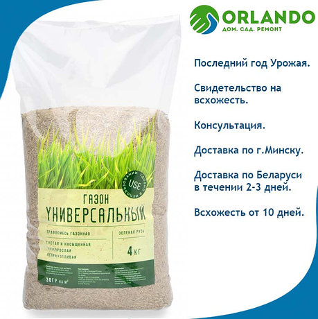 Семена газонной травы Зеленая Русь Универсальная 4 кг, фото 2