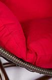 Подвесное кресло Скай 02 коричневый подушка красный, фото 3