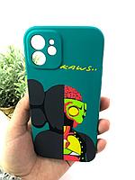 Силиконовый светящийся в темноте чехол KAWS, Iphone 12