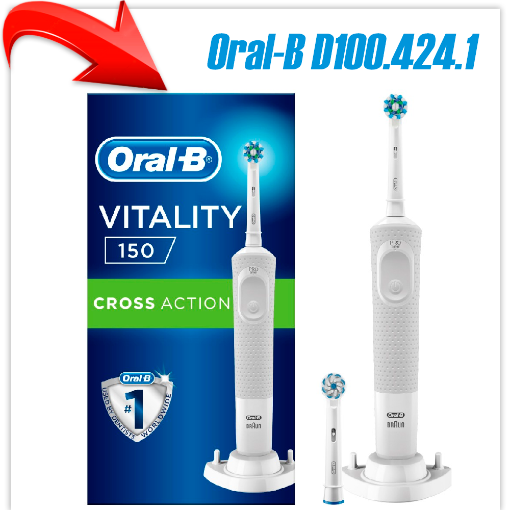 Электрическая зубная щетка Oral-B Vitality 150 D100.424.1 CrossAction (Белая)