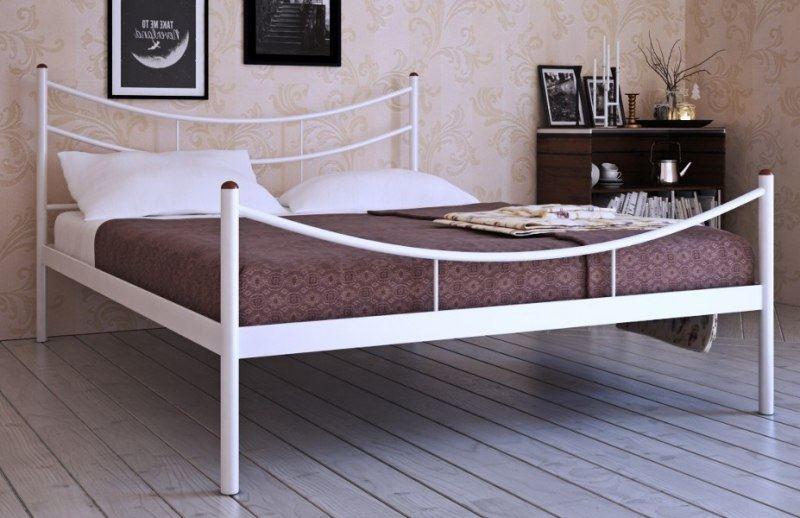 Кровать двуспальная "Luna" (180х200/металлическое основание) Белый