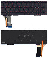 Клавиатура для ноутбука Asus FX553, черная, кнопки красные, с подсветкой