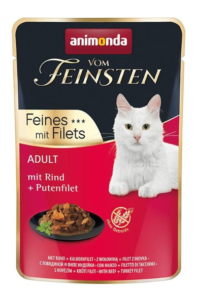Влажный корм для кошек Animonda Vom Feinsten Adult Filet (говядина и филе индейки) - фото 1 - id-p180012144