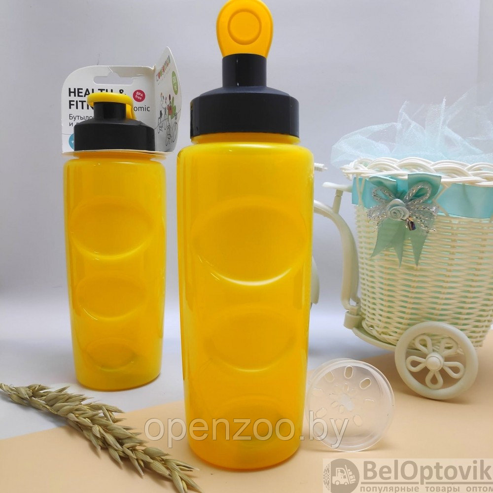 Анатомическая бутылка с клапаном Healih Fitness для воды и других напитков, 500 мл. Сито в комплекте - фото 6 - id-p180027061
