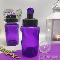 Анатомическая детская бутылка с клапаном КК0155 Healih Fitness для воды и других напитков, 350 мл Фиолетовый, фото 1