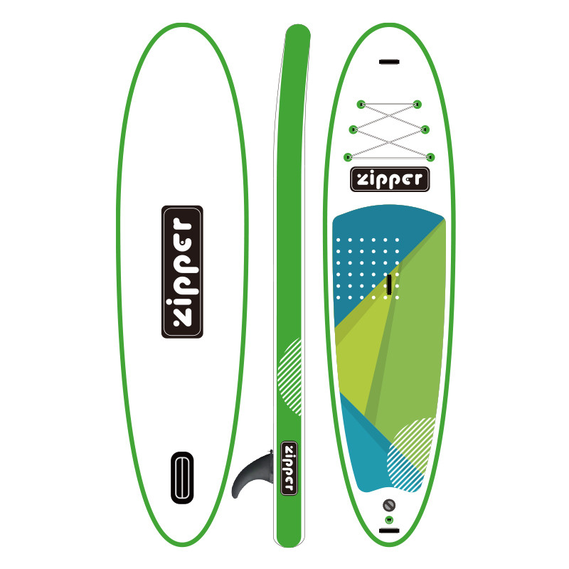 Надувная доска ZIPPER SUP Board (Сап Борд) S LINE 11' GREEN SLGR-11 - фото 2 - id-p180029506
