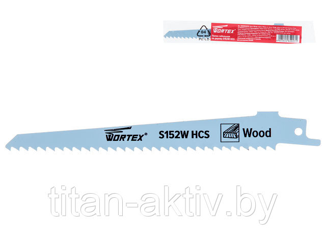 Пилка сабельная по дереву S152W (1 шт.) WORTEX высокоуглеродистая сталь HCS, 150 мм длина (пропил пр