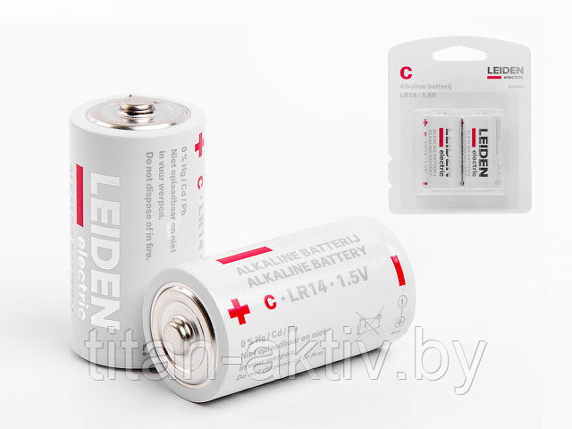 Батарейка C LR14 1,5V alkaline 2шт. LEIDEN ELECTRIC