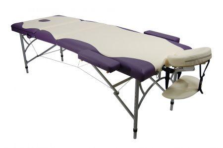 Массажный стол складной 3-с ал Atlas sport 70 см усиленный каркас (бежево-фиолетовый)
