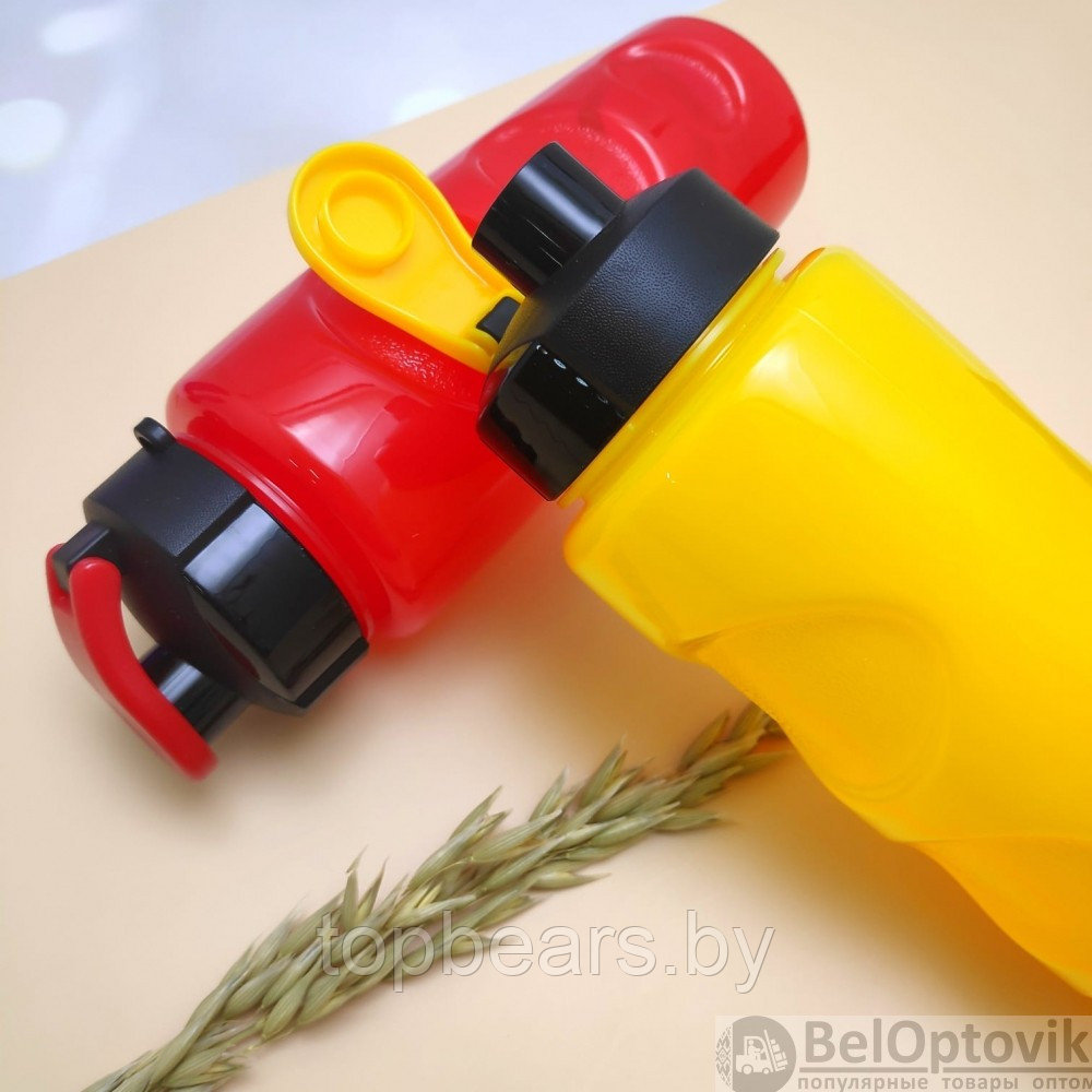 Анатомическая бутылка с клапаном Healih Fitness для воды и других напитков, 500 мл. Сито в комплекте Желтая - фото 3 - id-p180039415