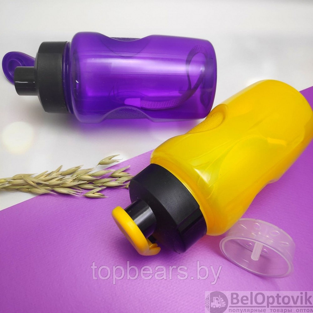 Анатомическая детская бутылка с клапаном Healih Fitness для воды и других напитков, 350 мл Желтый - фото 4 - id-p180039435