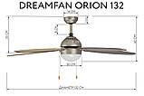 Потолочный вентилятор люстра Dreamfan Orion 132 (60 Вт), фото 7
