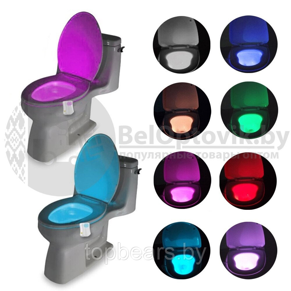 Цветная LED подсветка для унитаза (туалета) с датчиком движения Light Bowl - фото 3 - id-p156549713