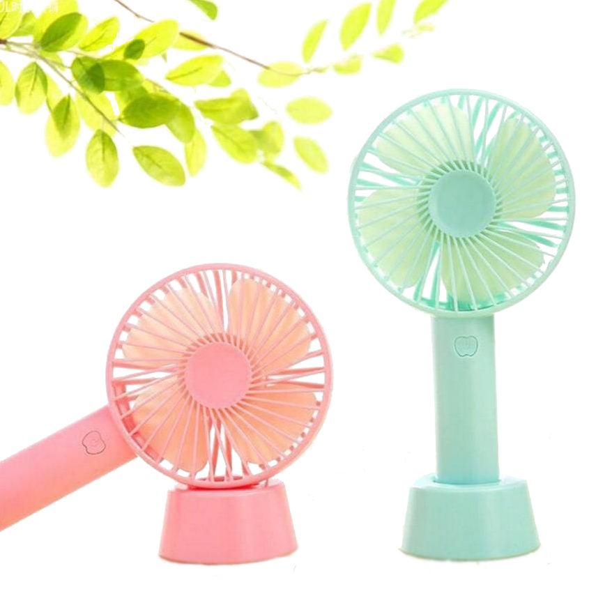 Портативный Ручной Мини Вентилятор Handy Mini Fan USB с подставкой, 3 скоростных режима - фото 1 - id-p180042953