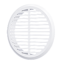 Вентрешетка разборная круглая ø50мм + фланец ø45мм Белая 05ДП 1/4