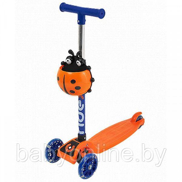Самокат трёхколёсный Ridex Loop складной mini оранжевый синий - фото 1 - id-p180046906