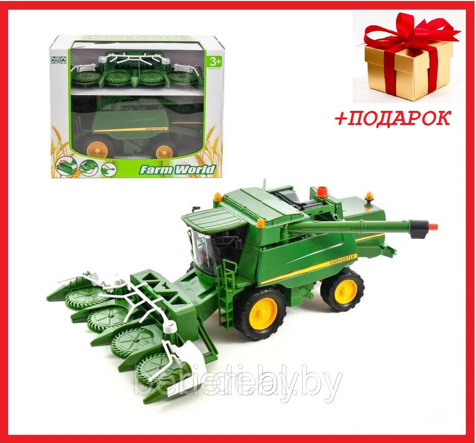 8989A-1-2 Комбайн детский инерционный "Farm World", пластик, 3+, длина 32 см, 3 вида