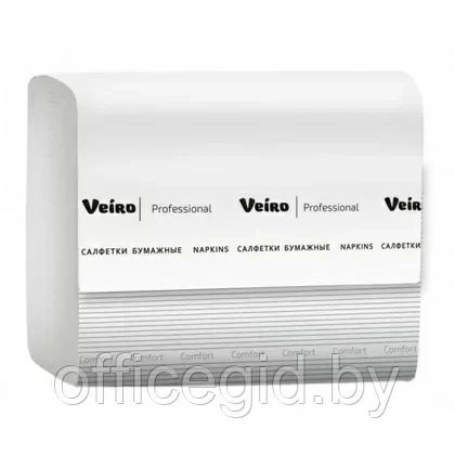 Салфетки бумажные Veiro "Professional Comfort" V-сложения, 220 шт, 21x16.2 см, белый